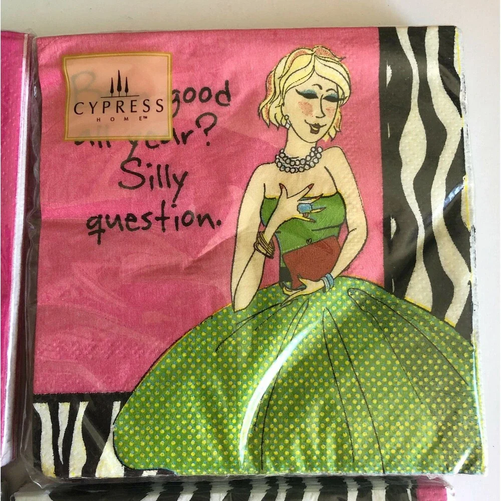 Cypress Cocktail Beverage Napkins 20 Ct High Fashion Girl Decoupage Zebra Stripe
